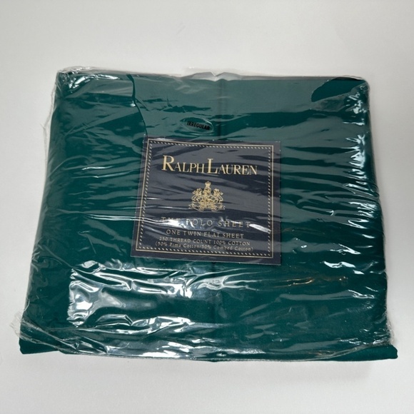 NEW Ralph Lauren Polo Green Twin Flat Sheet 250 Thread 100% Cotton - Picture 2 of 10